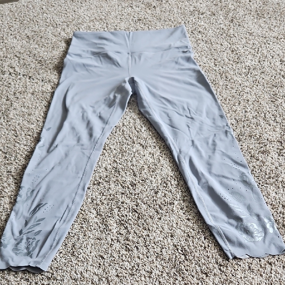 Athleta Light Blue Elation Eyelet 7/8 Tight
